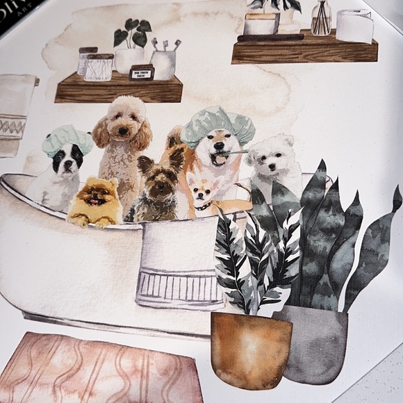 Oliver Art Dogs in bathtub Wall Art - Picture 2 of 2